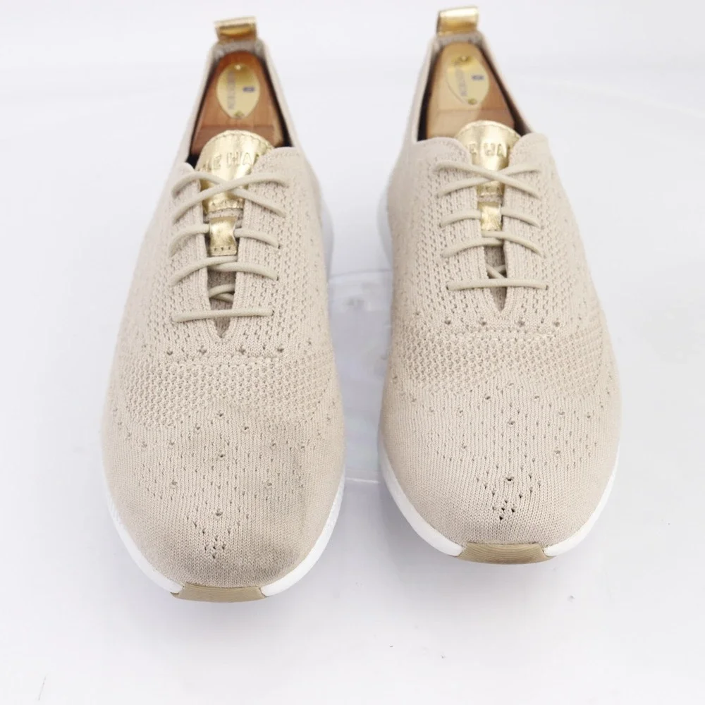 Cole Haan Womens 2.Zerogrand Oxford Shoes Size 11 Tan Knit Wingtip Sneaker Comfy